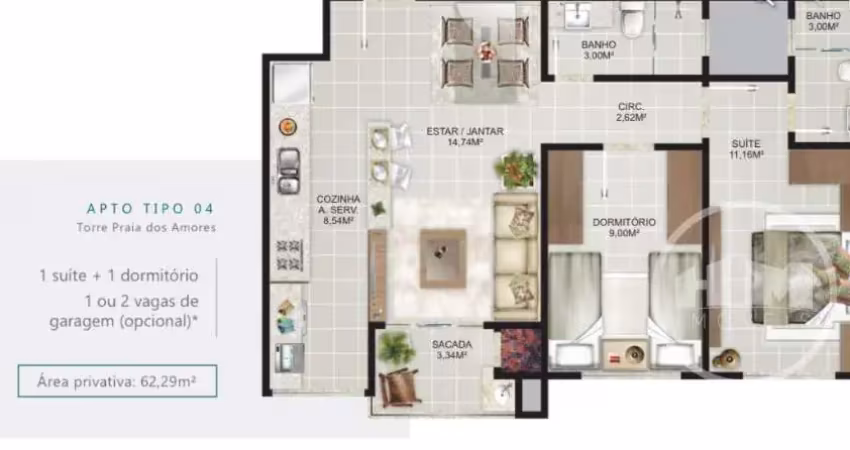 Apartamento com 2 quartos à venda na Avenida do Estado Dalmo Vieira, 165, Praia dos Amores, Balneário Camboriú
