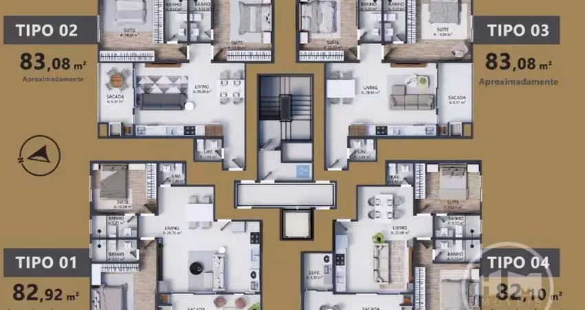 Apartamento com 2 quartos à venda na Rua Bento Elóy Garcia, 100, Centro, Camboriú