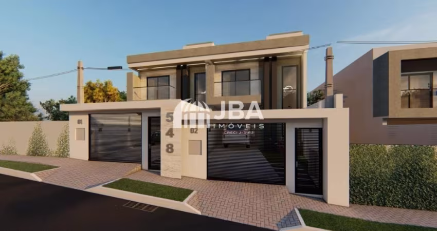 Sobrado Alto Padrão com fachada moderna que conta com 03 suítes com closet e 01 lavabo, garagem para 03 carros, espaço gourmet integrado e paisagismo