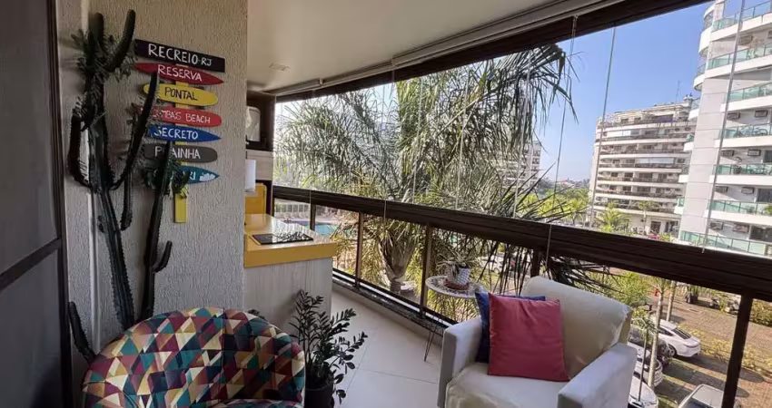 Life resort, varanda gourmet, 3 quartos, 1 suite, 2 vagas, 90m², recreio dos bandeirantes, rio de j