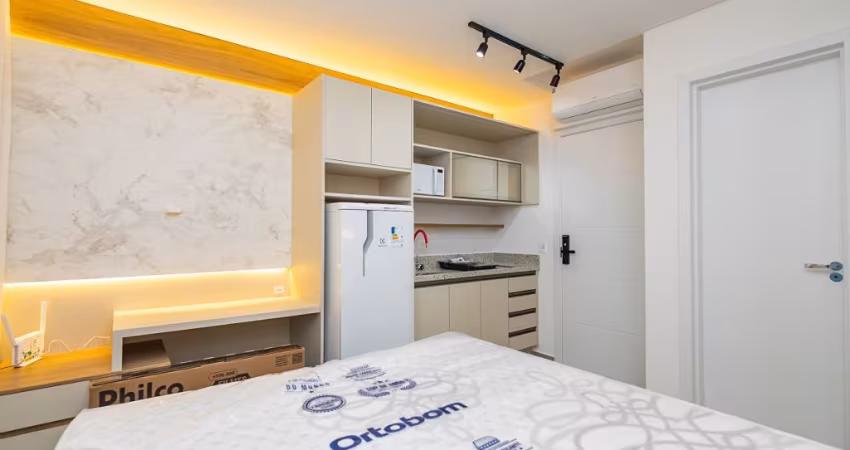 Studio Mobiliado Para Locação, No Água Verde, Com 36,72m² De Área Total, Com Ar-condicionado.