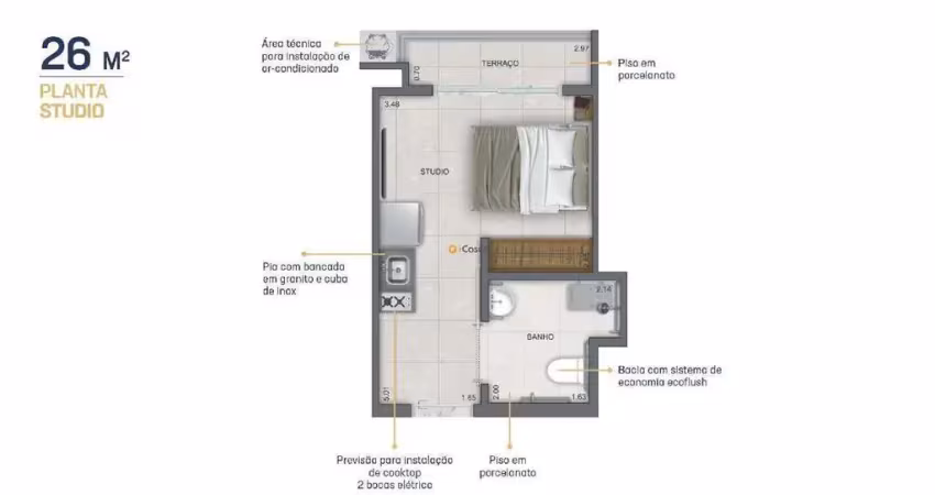 Apartamento à venda, 1 quarto, 1 suíte, Ipiranga - São Paulo/SP