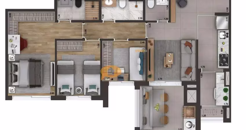 Apartamento a venda com 03 dormitórios e 01 Vaga - Alto do Ipiranga