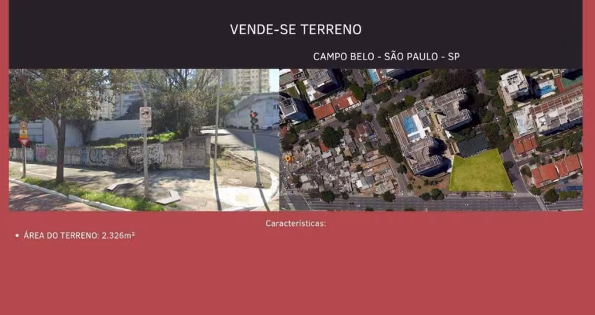 TERRENO à venda, Campo Belo - São Paulo/SP