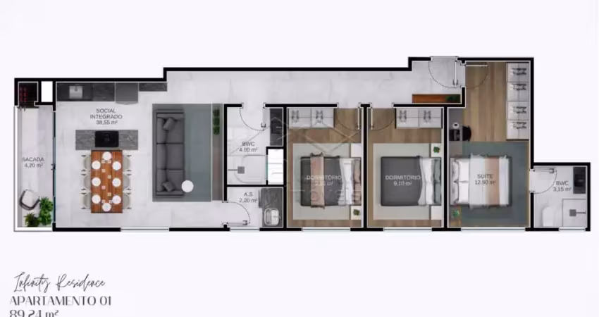 Apartamento 03 dormitórios, 150mts do mar, r$ 775.000,00, centro de navegantes!