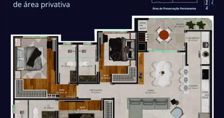 Apartamento 03 suítes à venda, r$ 1.531.530,00 bairro gravatá em navegantes