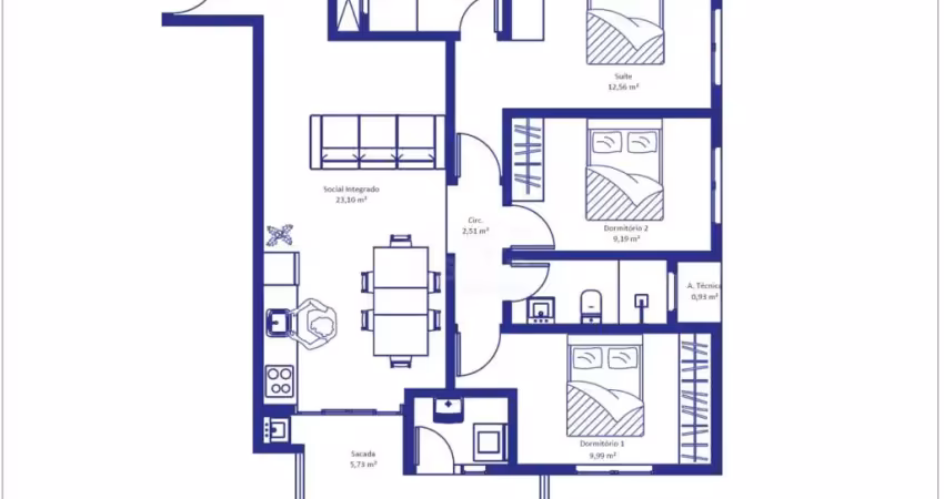 Apartamento 03 dormitórios à venda r$ 933.600,00 bairro gravatá em navegantes