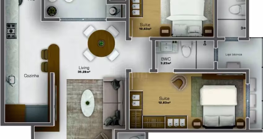 Apartamento 02 suítes à venda r$ 769.465,38 bairro centro em navegantes