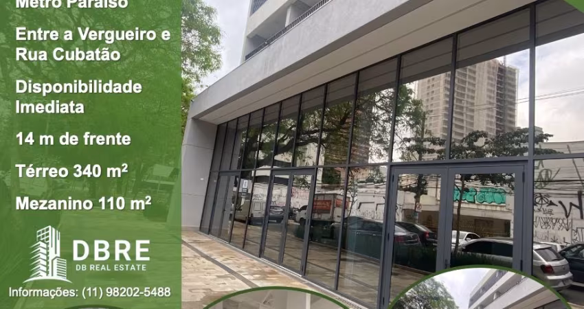 Loja com Fachada Ativa – 454 m² | Próxima ao Metrô Paraíso | Pé-Direito Duplo | Pronta para Uso