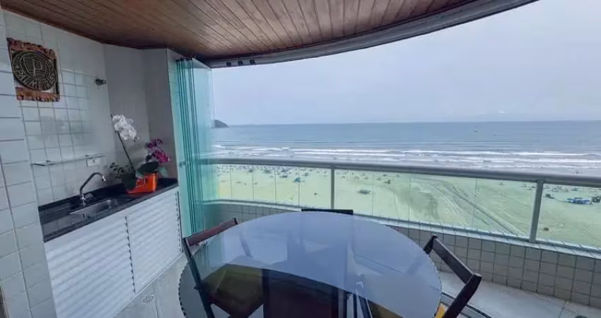 Apartamento frente mar á venda em praia grande, guilhermina / sp