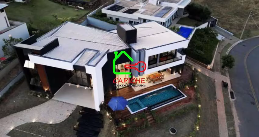 Casa de luxo em condomínio no Monte Alegre - Vinhedo-SP: 4 quartos, 4 suítes, 3 salas, 6 banheiros, 9 vagas, 390m²!