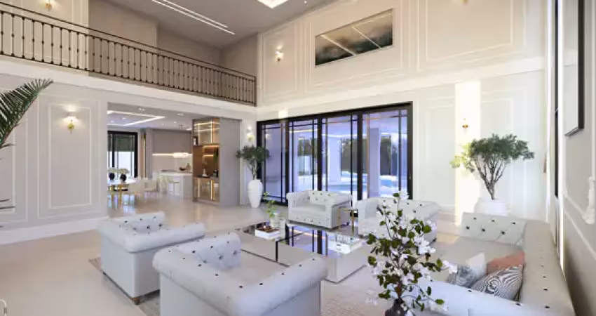 Sobrado de alto padrão em terreno de 1.200m² na cidade de Indaiatuba SP - 4 suítes, piscina, adega