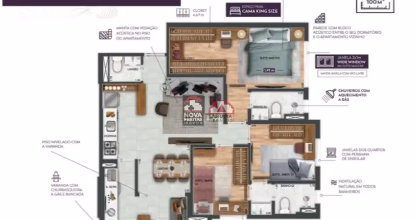 Apartamento à venda no wonder cidade jardim em são josé dos campos