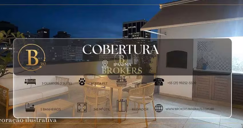 Cobertura à venda no quadrilátero do charme, ipanema, rio de janeiro, rj
