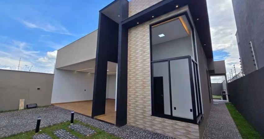 Casa à venda em Rio Verde - GO com churrasqueira, espaço amplo, piscina, estética moderna e 3 suítes