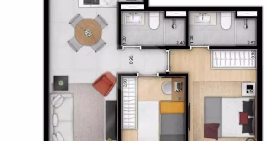Apartamento à venda com 2 quartos, sendo 1 suíte,  no condomínio trends brooklin, são paulo - sp