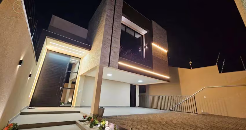 Casa jd. universitário com 230 mt2 área construída com piscina espaço gourmet foto voltaico,  3 suítes pé direito alto eliminação em led rebaixamento em gesso 4 vagas de garagens próximo lago igapó su