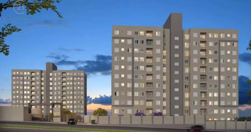 Apartamento à venda em londrina, jardim morumbi, com 2 quartos, com 46 m², residencial lake picasso