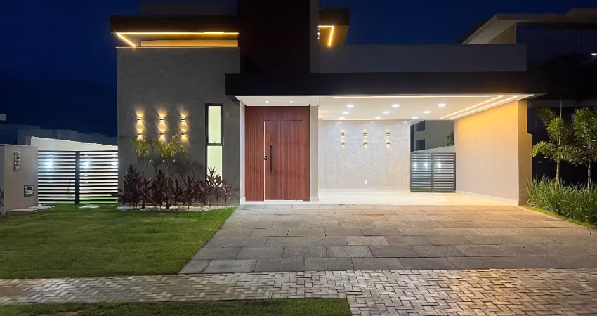 Casa térrea com 3 suítes, escritório, gourmet e piscina no Jardins Amsterdã – Parnamirim/RN