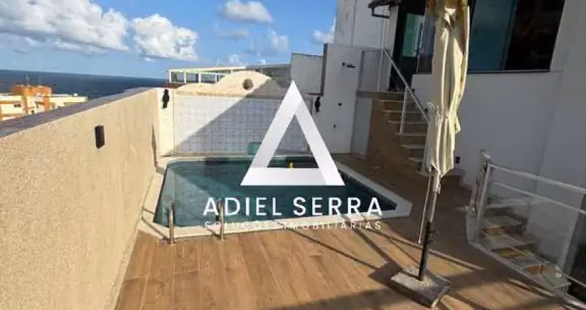 Cobertura triplex - pituba - 239m² - vista mar - 4/4 sendo 3 suítes - piscina e área gourmet - reformada - armários - 2 vagas