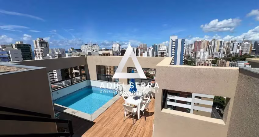 Pituba - Cobertura - 211m² - Vista mar - 4 pavimentos - 3 suítes - Ventilado - Decorado - Armários - Climatizado - Piscina - Salão Gourmet - 2 vagas