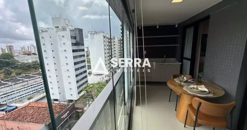 Graça | apartamento 1/4 | 32m² | mobiliado | varanda | total infraestrutura de lazer