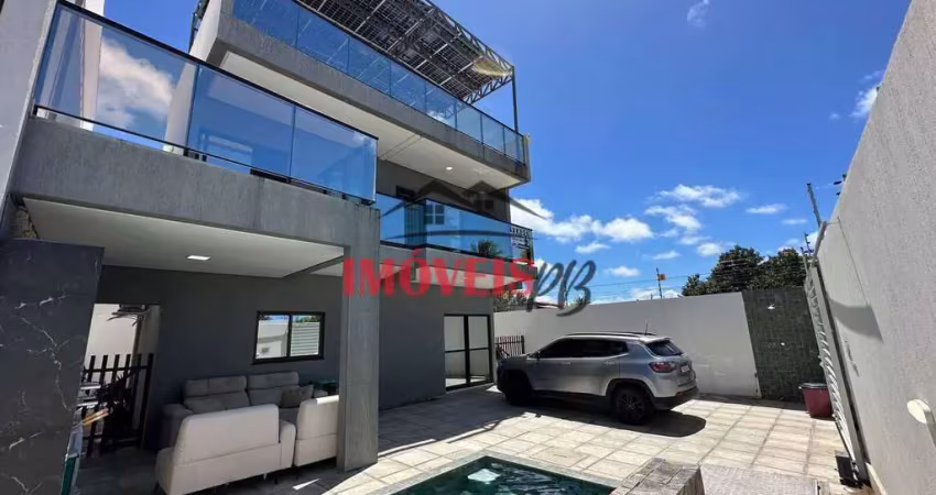 casa triplex a100 metros da praia com vista mar, 4 quartos e piscina