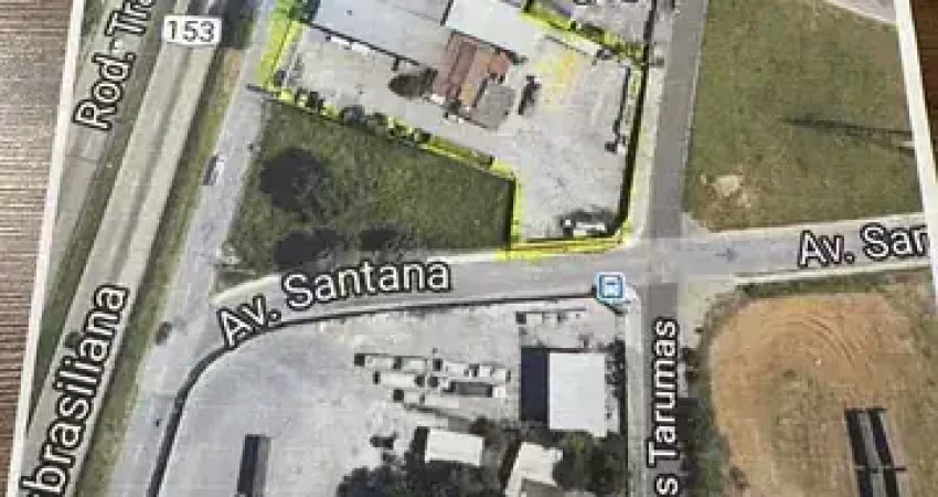 Área comercial com galpão na br-153, esquina com av. santana.