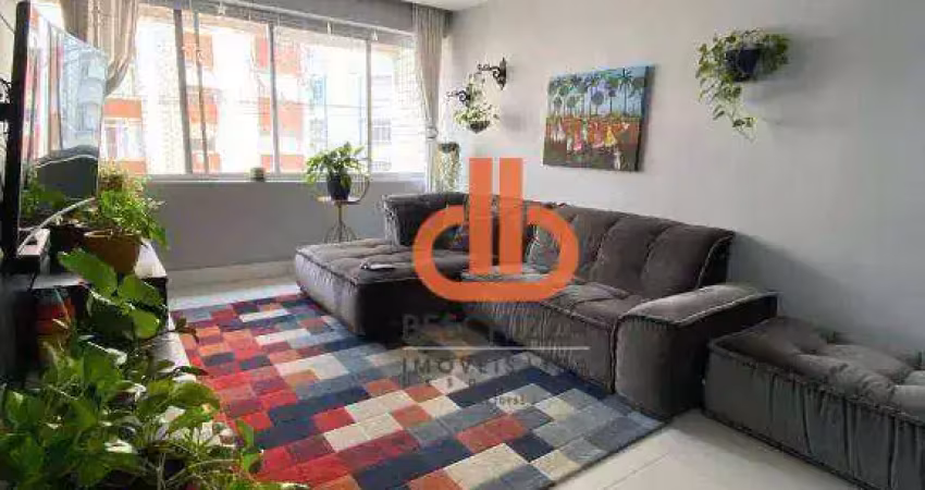 Apartamento espaçoso a duas quadras da praia -  três quartos + uma suíte -boqueirão - santos