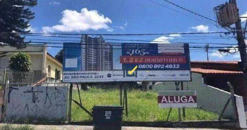 Terreno para alugar, 432 m² por r$ 4.058/mês - jardim santa rosália - sorocaba/sp