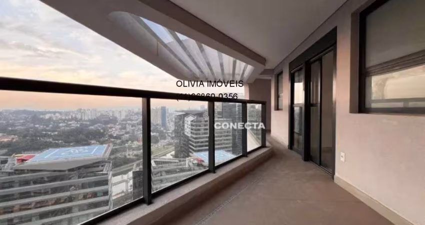 Cobertura duplex 203 m², 3 suítes, hall privativo, 4 vagas na Chácara Santo Antônio.