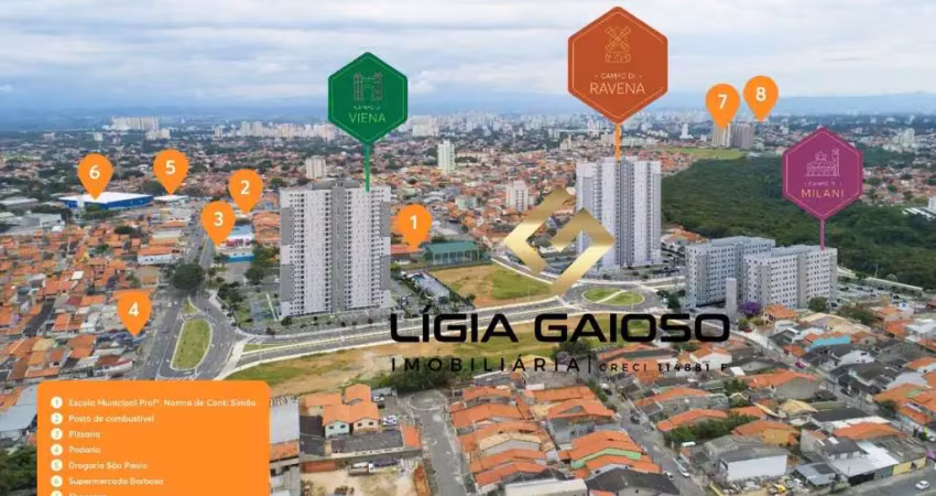 Residencial campo di ravena  entrada facilitada em 60x, subsídio de até 55 mil entre outras facilidades.