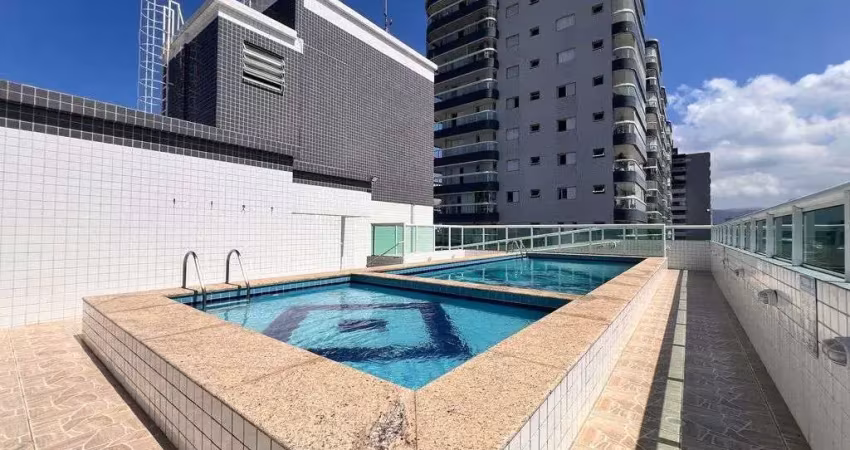 Apartamento na ocian, 2 dorm, 2 suítes, sacada gourmet, 2 vagas de garagem, 74m²