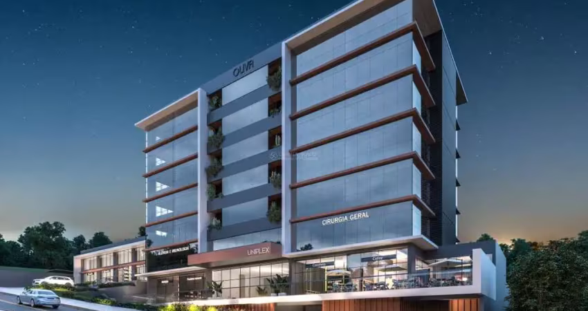 Sala comercial centro clínico uniplex no bairro jardim mauá em novo hamburgo: 44m2 privativos, 1 vagas coberta, 3 elevadores. em frente a unimed. 5 ultimas unidades disponíveis