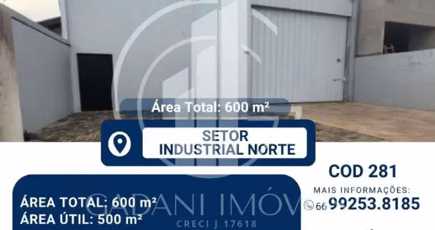Barracao disponivel para locacao no setor industrial norte