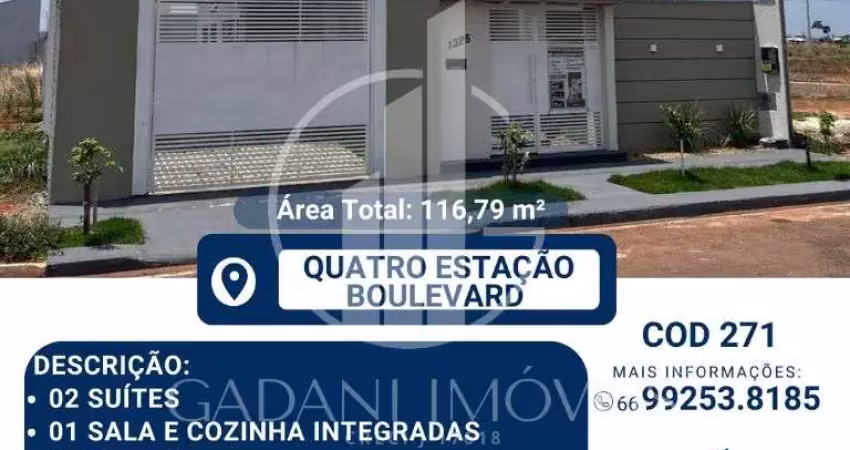 Casa a venda com 2 suites no residencial quatro estacoes boulevard - sinop mt