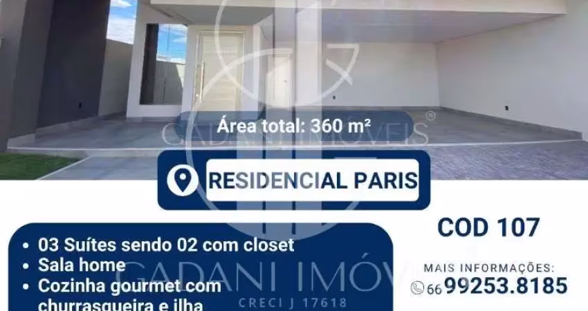 Casa com 3 quartos à venda na Rua Versalhes, 728, Residencial Paris, Sinop