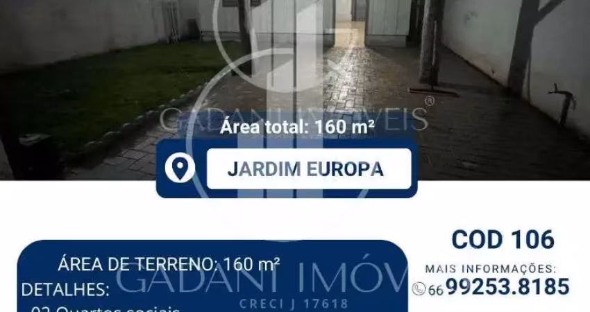 Casa com 2 quartos à venda na Rua Cabo Manoel Augustinho Nascimento, 87, Jardim Europa, Sinop