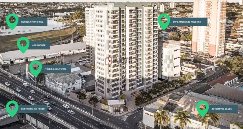 Apartamento cond connect impper 64m2 - 2 dorm c  suite e sacada - rio preto