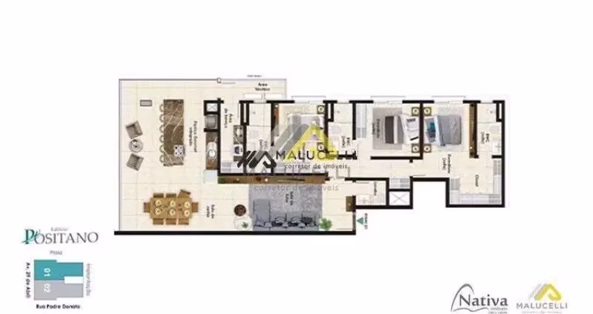 Apartamento 502 alto padrão no edifício positano no centro de guaratuba-pr
