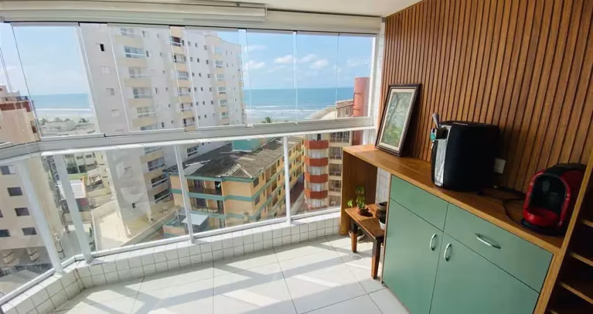 Apto 02 dorms 1 suíte, 72 m² de área útil, mobiliado e decorado  e vista mar