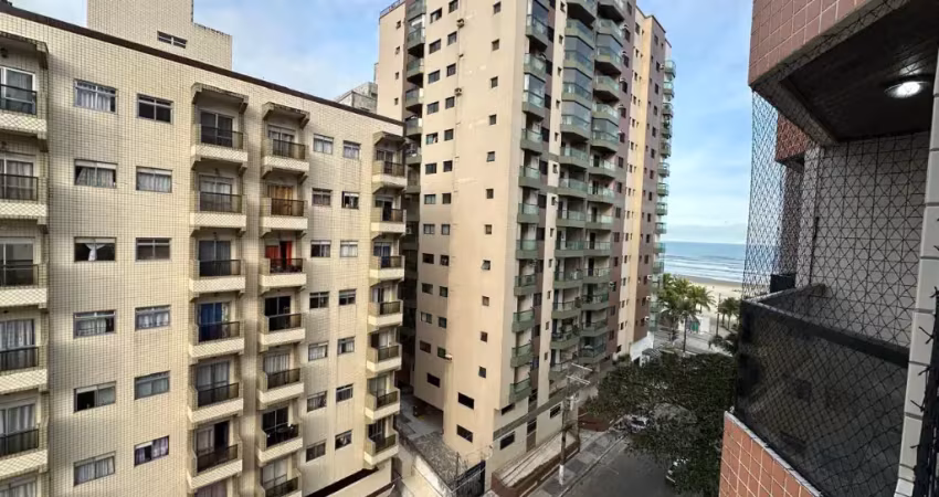 Apartamento com vista mar definitiva – 1 dormitório revertido para 2 – bairro aviação – praia grande