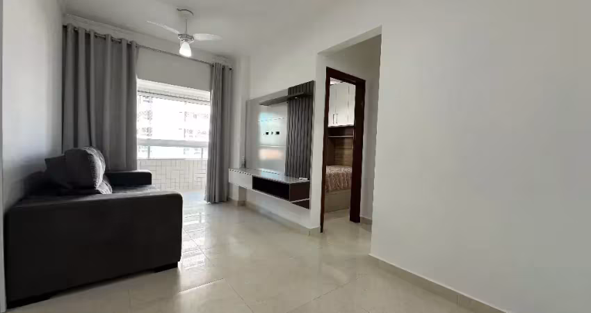 Apartamento mobiliado com churrasqueira na sacada – ocian, praia grande 1 dormitório com lazer de clube e próximo ao mar