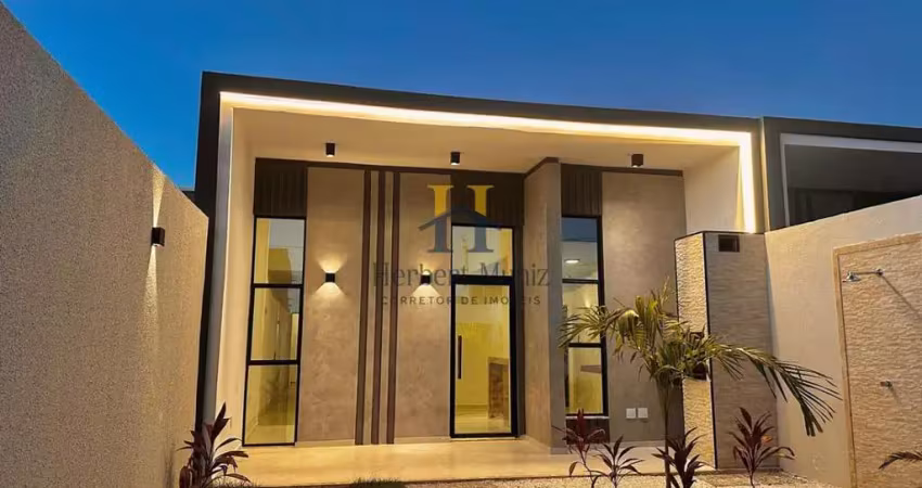 Casa plana com terreno amplo, 3 quartos sendo 2 suítes - varanda gourmet e infraestrutura para energia solar!
