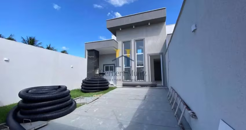 Casa plana 95m² - três quartos duas suítes - r$350.000,00 - urucunema - eusébio ce