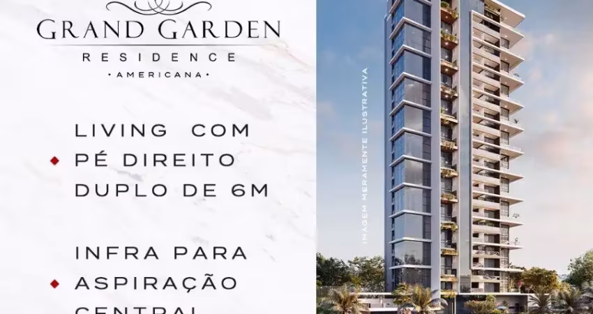 Apartamento 194 m² - andar 22º - pé-direito duplo no living- 4 quartos(4suítes) - av. brasil - americana - sp