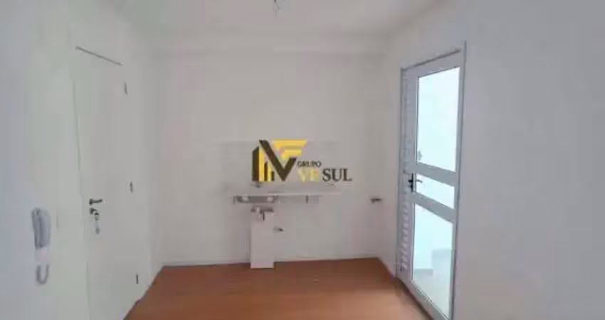 Apartamento para venda ou locação com 35m², 2 dorms, sala conjugada com a cozinha, área de serviço e sacada