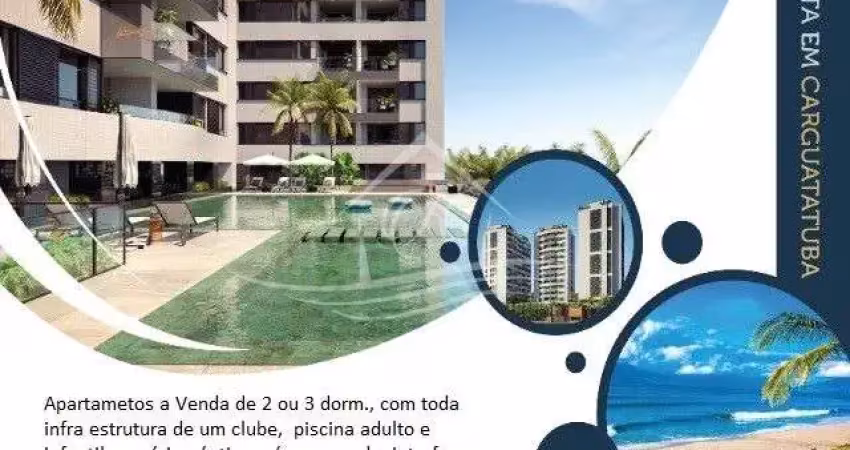 Apartamento com preço de custo em construção com 02 ou 03 dormitórios, martim de sá, caraguatatuba/sp