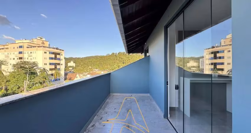 Apartamento mobiliado com 1 dormitório e sacada no bairro velha