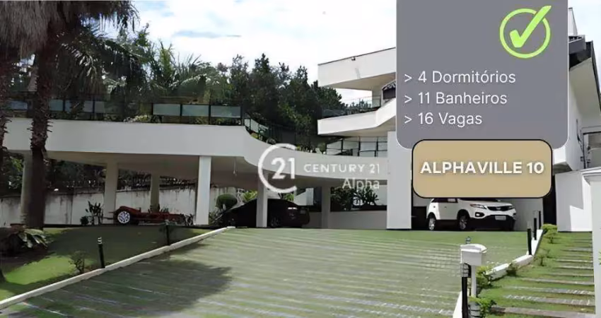 Casa com 4 dormitórios para alugar, 800 m² por r$ 37.756,48/mês - alphaville 10 - santana de parnaíba/sp